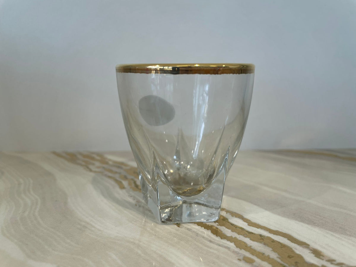 Crystal shot glasses with gold rim, Set of 6 Trendsettings