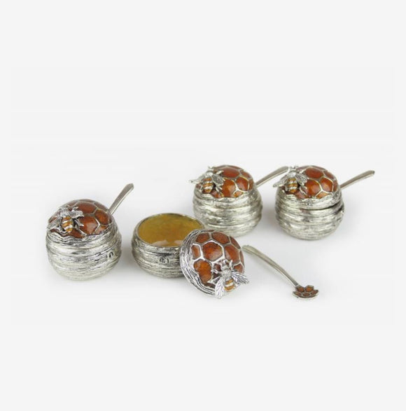 Set of 4 Mini beehive honey dish Quest Collection