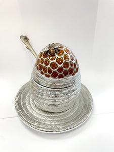 Quest Collection hand painted honey dish #8050