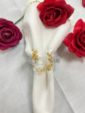 Lucite letter napkin rings -set of 4