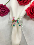 Lucite letter napkin rings -set of 4