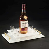 Lucite wine holder with liquor cups #128