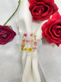 Lucite letter napkin rings -set of 4