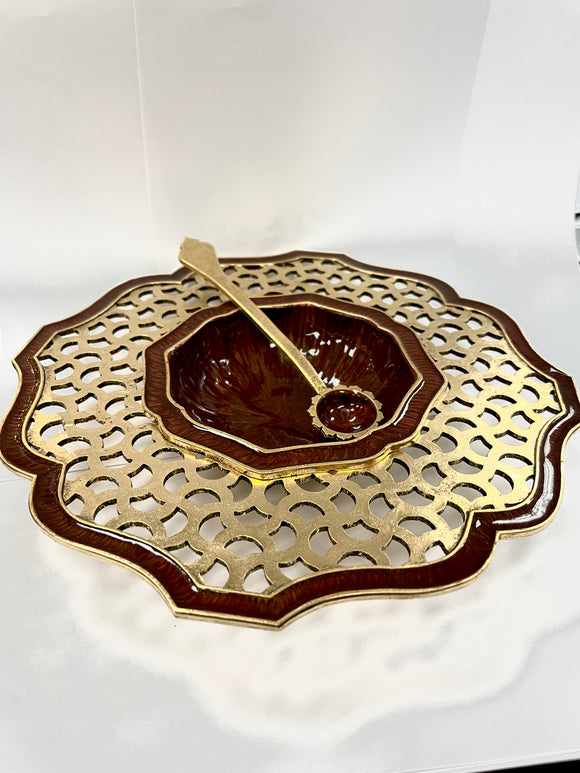 High-end hand painted Marrakech honey dish #8000