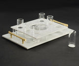 Shot Cup Set - White Marble Lucite