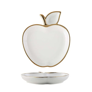 Apple Dish White/Gold Medium Deep