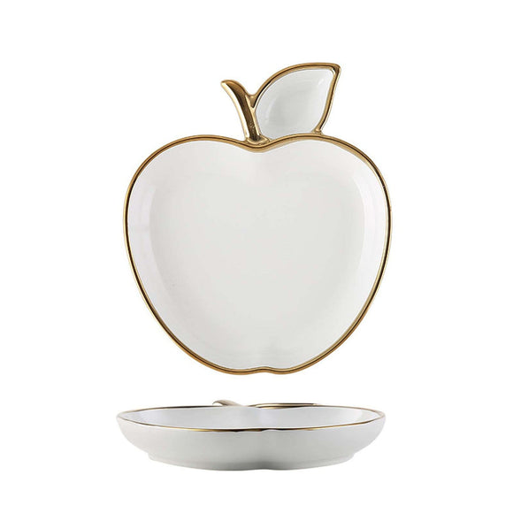 Apple Dish White/Gold Medium Deep