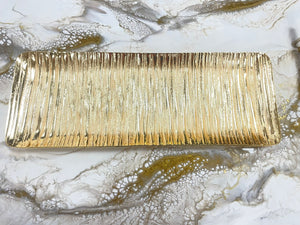 Gold rectangular tray 11x4 #84625