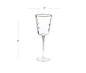 Set of 6 drinking glass with gold rim #9098