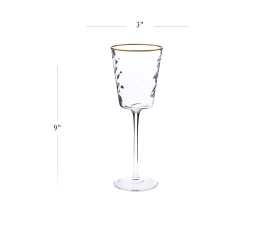 Plastic Glasses - Black Gold Rim Wine Glasses