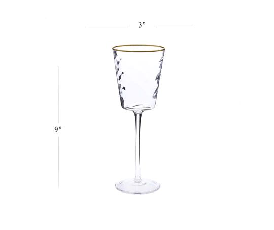 Set of 6 drinking glass with gold rim #9098