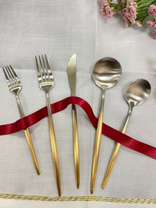 Two tone flatware set 20 pc #73646