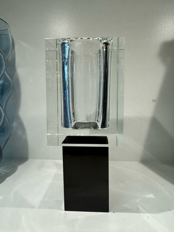 Crystal vase with black base #2300