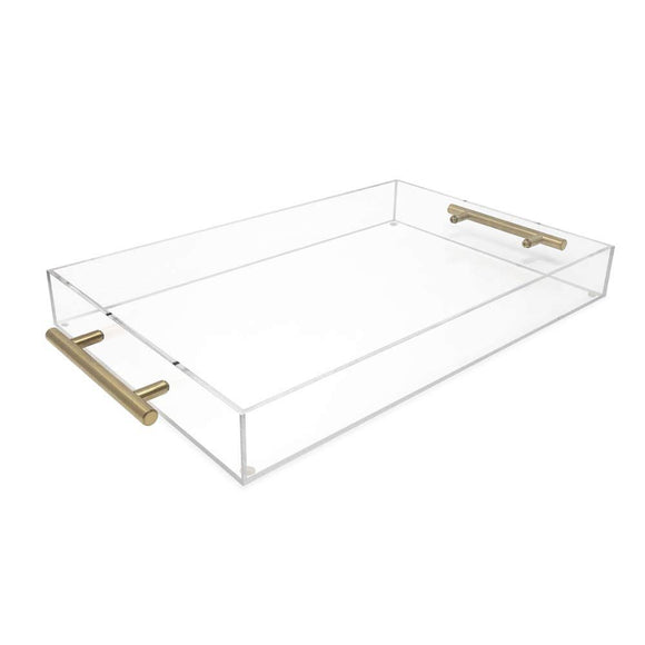 Acrylic clear tray with handles 12x10x2