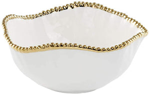 Large white and gold Salad bowl