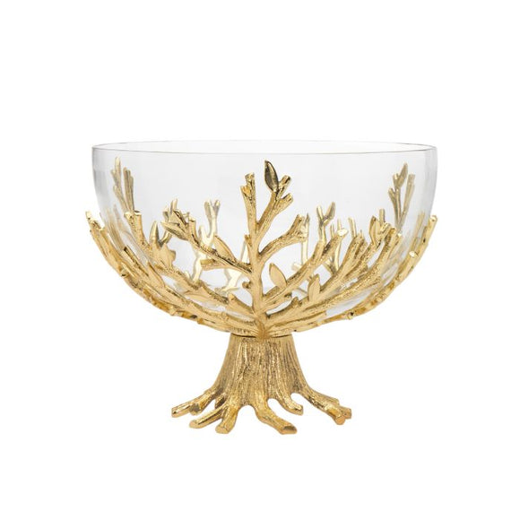10.5 Golden Branch Glass Bowl