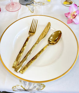 Shiny gold cutlery 20 piece set