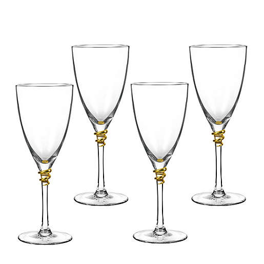 Modern Black & Gold Stemmed Wine Glasses, Set of 6 – Trendsettings