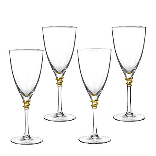 Helix Gold Wine Glasses, Set Of 4
