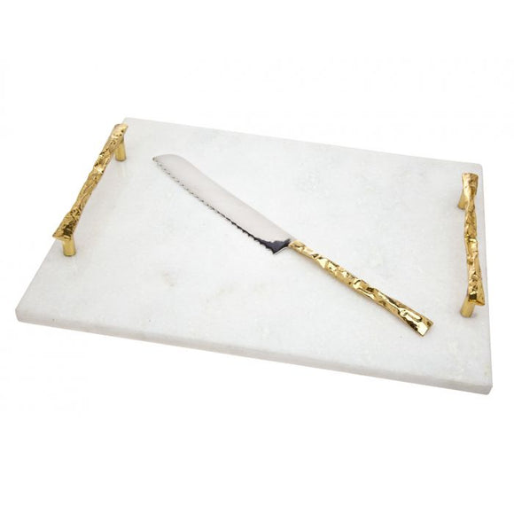 Harper Marble Challah Board W/Knife