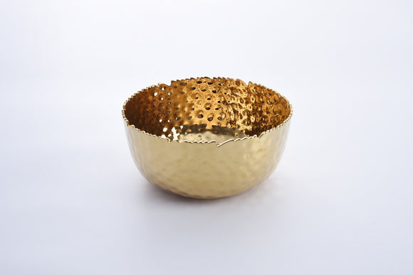 Large, gold round bowl