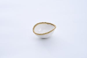 Porcelain white and gold dip dish
