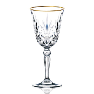 Set of 6 goblet with gold rim