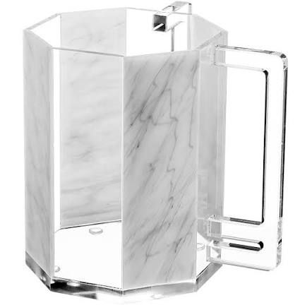 Lucite washing cup with marble sides