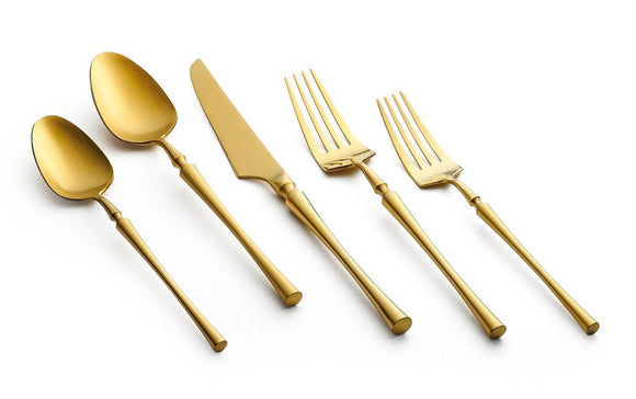 Kadra 18/10 matt gold flatware set of 4