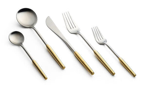 Kadra 18/10 gold and silver flatware set of 4
