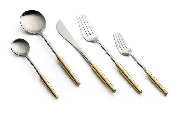 Kadra 18/10 gold and silver flatware set of 4