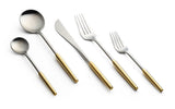 Kadra 18/10 gold and silver flatware set of 4