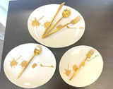 Kadra oval gold splash set of 4