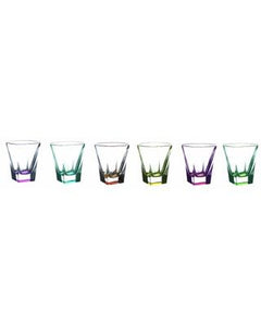 Set of 6 colorful shotglasses