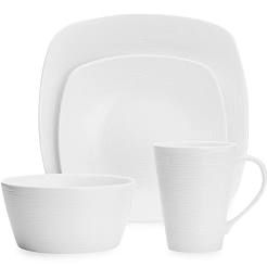 White Wow swirl square 4 piece set