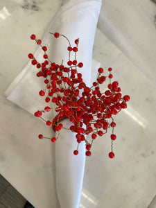 Red Napkin Ring Set of 12