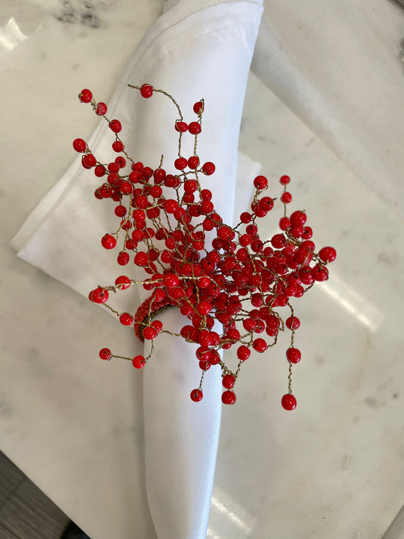 Red Napkin Ring Set of 12