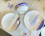 Watercolor horizons amethyst 3 piece place setting
