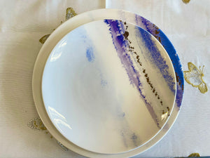 Watercolor horizons amethyst 3 piece place setting