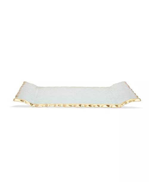 11”  glass tray with gold edge #68474
