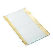 Glass tray with gold borders