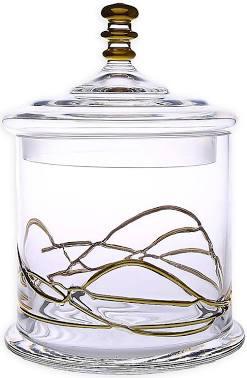 Glass vivid swirl canister with lid