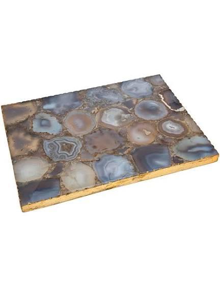 Blue agate challah board