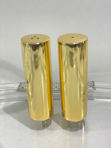 Shiny gold plain salt and pepper shaker
