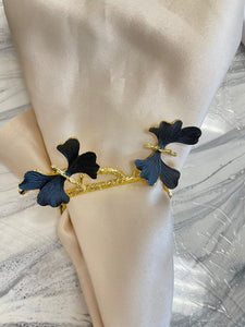 Black and gold butterfly napkin ring