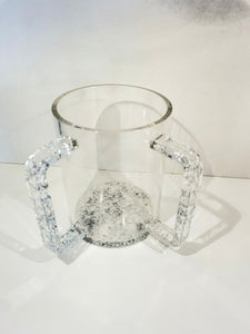 Silver sparkly handles lucite washing cup