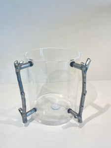 Lucite washing cup with silver branch handles