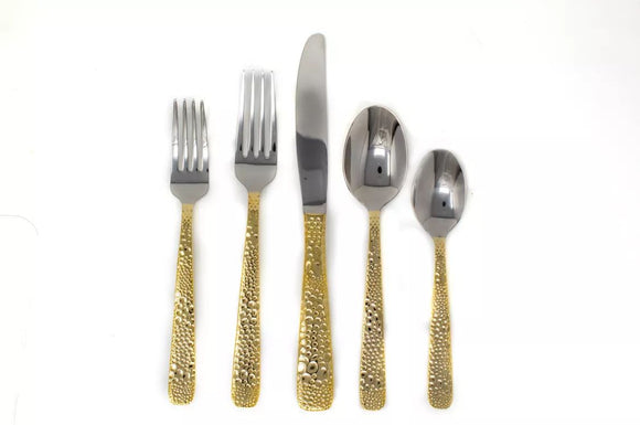 Gold Alligator design cutlery set of 4