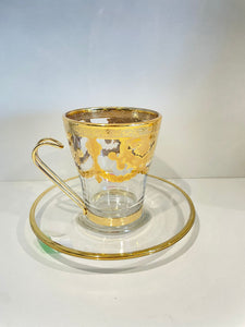 Set of 6 tea cups with saucers