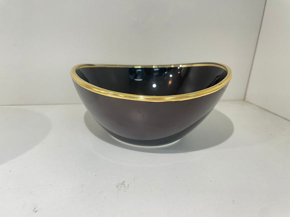 Black Dip Bowl with Gold Rim